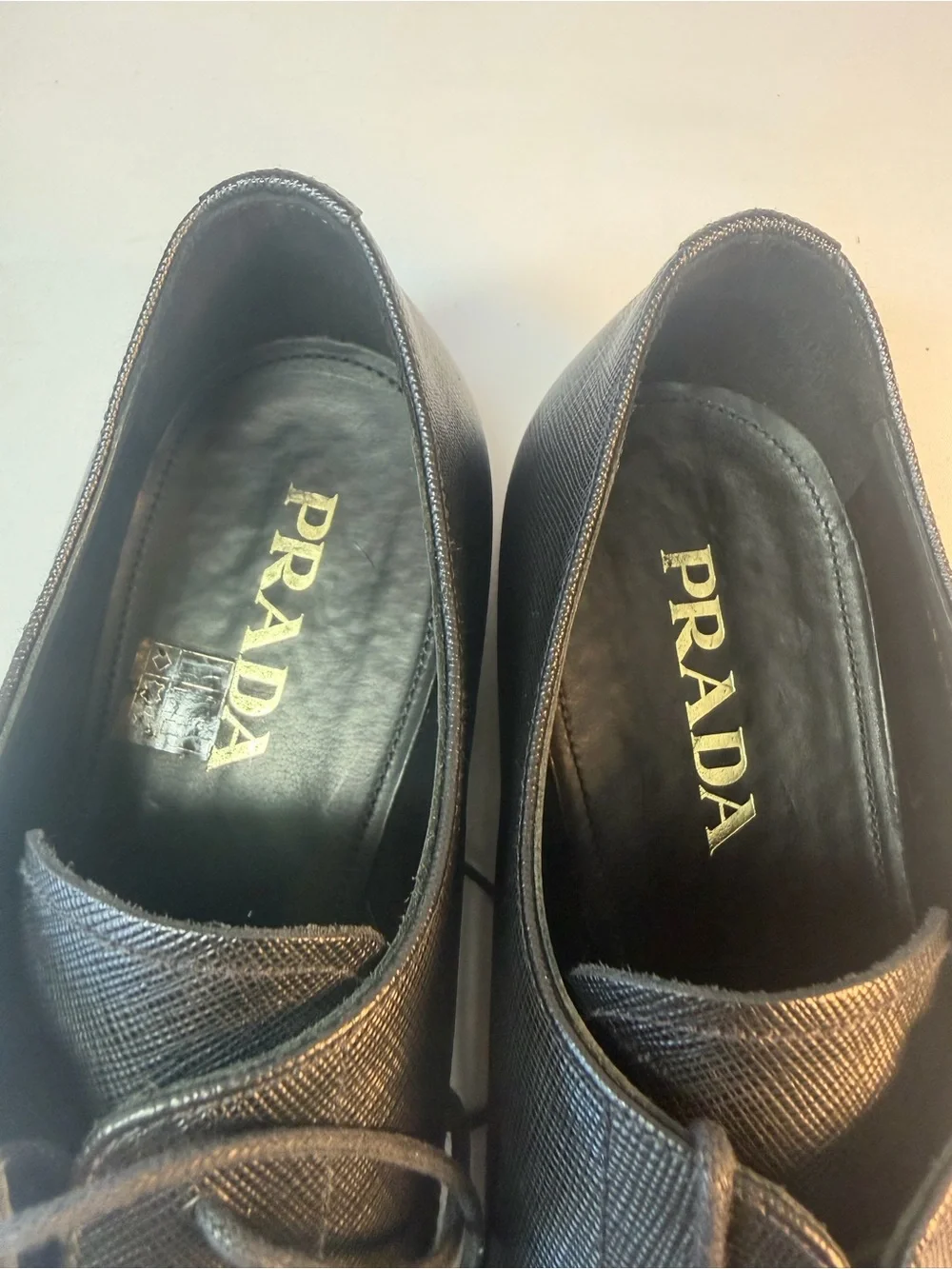 PRADA SAFFIANO LEATHER DERBY 2EC030 Men’s lace up shoe 10.5